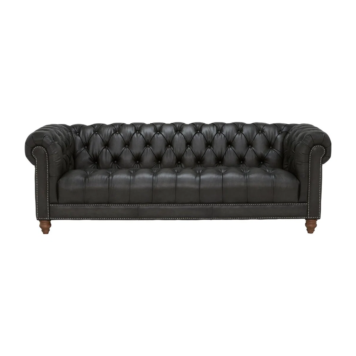 Ullswater Leather 4 Seater Chesterfield Sofa, Grey | Barker & Stonehouse – image 1