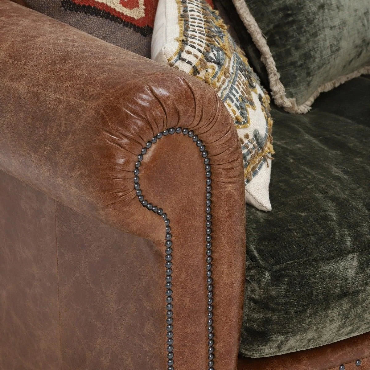Tetrad Constable Grand 4 Seater Sofa, Green Leather | Barker & Stonehouse – image 3