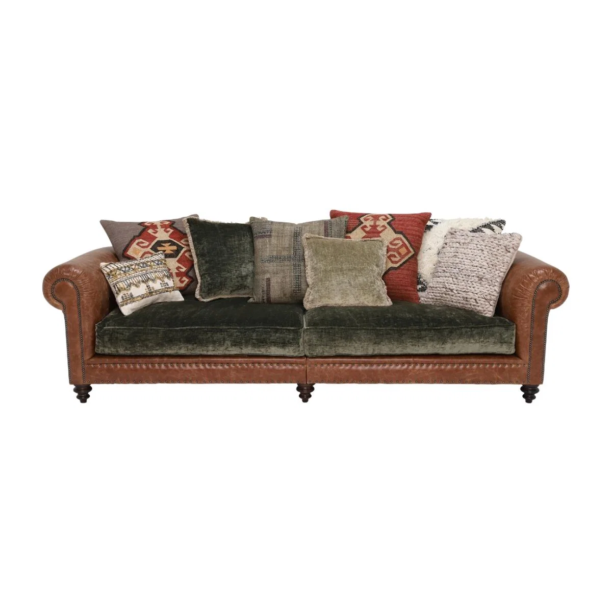 Tetrad Constable Grand 4 Seater Sofa, Green Leather | Barker & Stonehouse – image 1