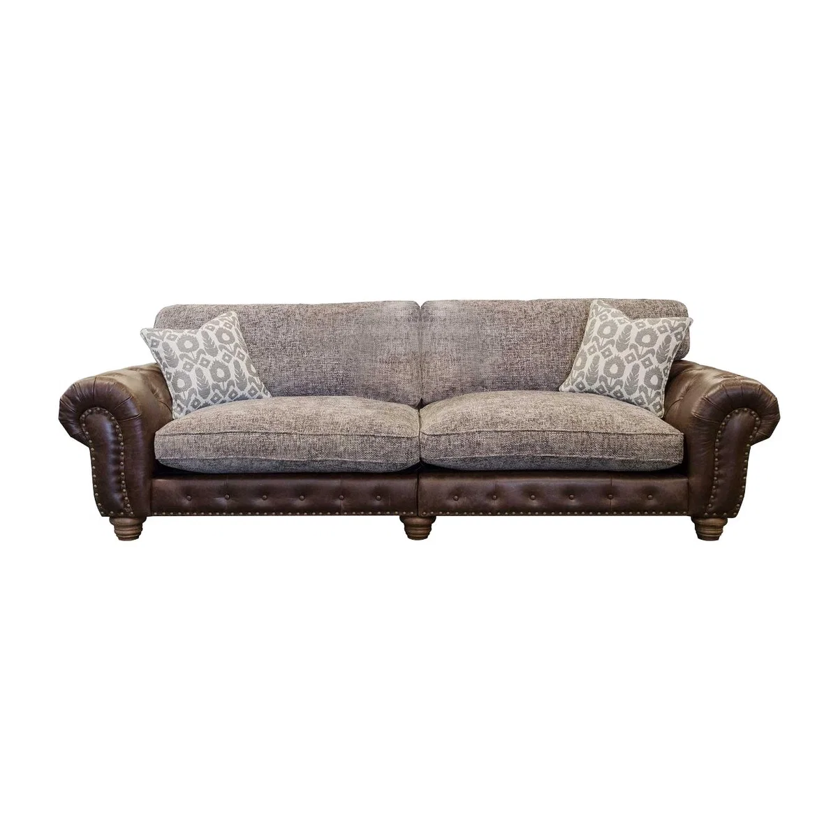 Melville Grand Split Frame Standard Back 4 Seater Sofa, 776 Leather | Barker & Stonehouse