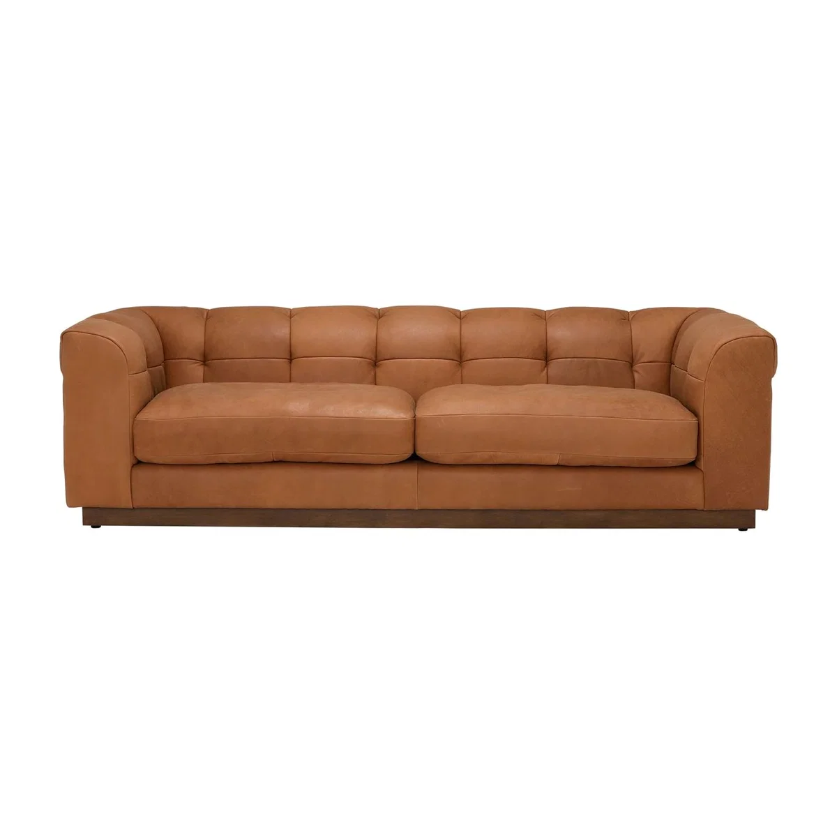 Whitman Split Frame 4 Seater Leather Sofa, Brown | Barker & Stonehouse – image 1