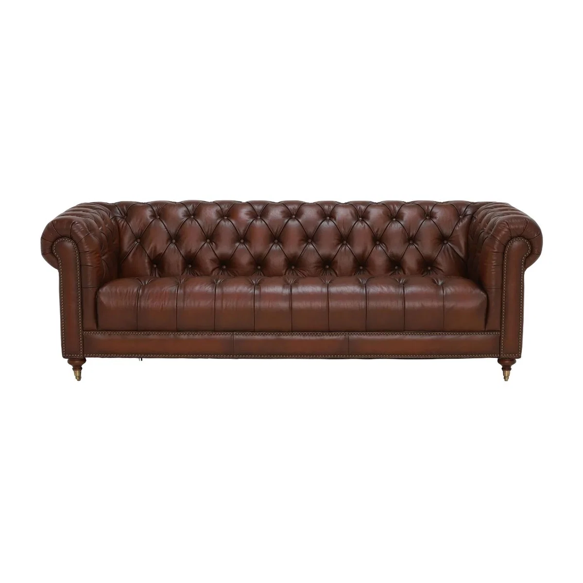 Ullswater Leather 4 Seater Chesterfield Sofa, Brown | Barker & Stonehouse – image 1