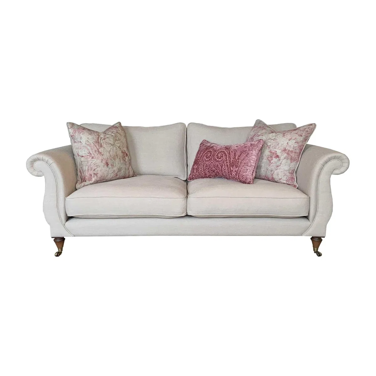 Drew Pritchard Atherton Standard Back 4 Seater Sofa, Neutral Fabric | Barker & Stonehouse
