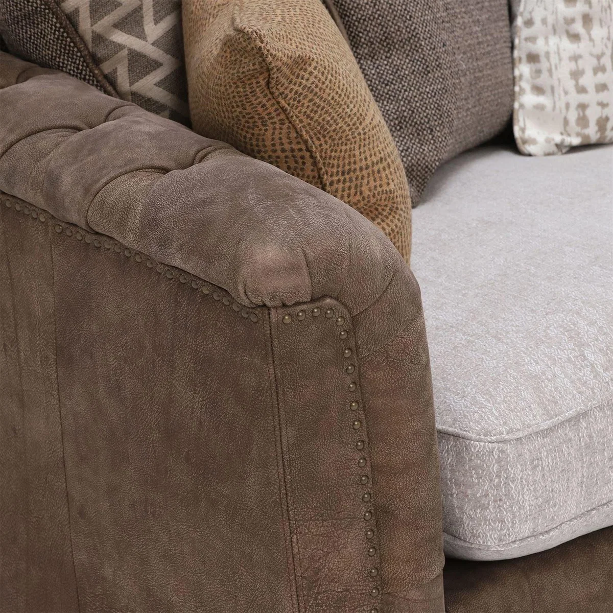 Darwin Extra Large Pillow Back 4 Seater Sofa, Neutral Leather | Barker & Stonehouse – image 3