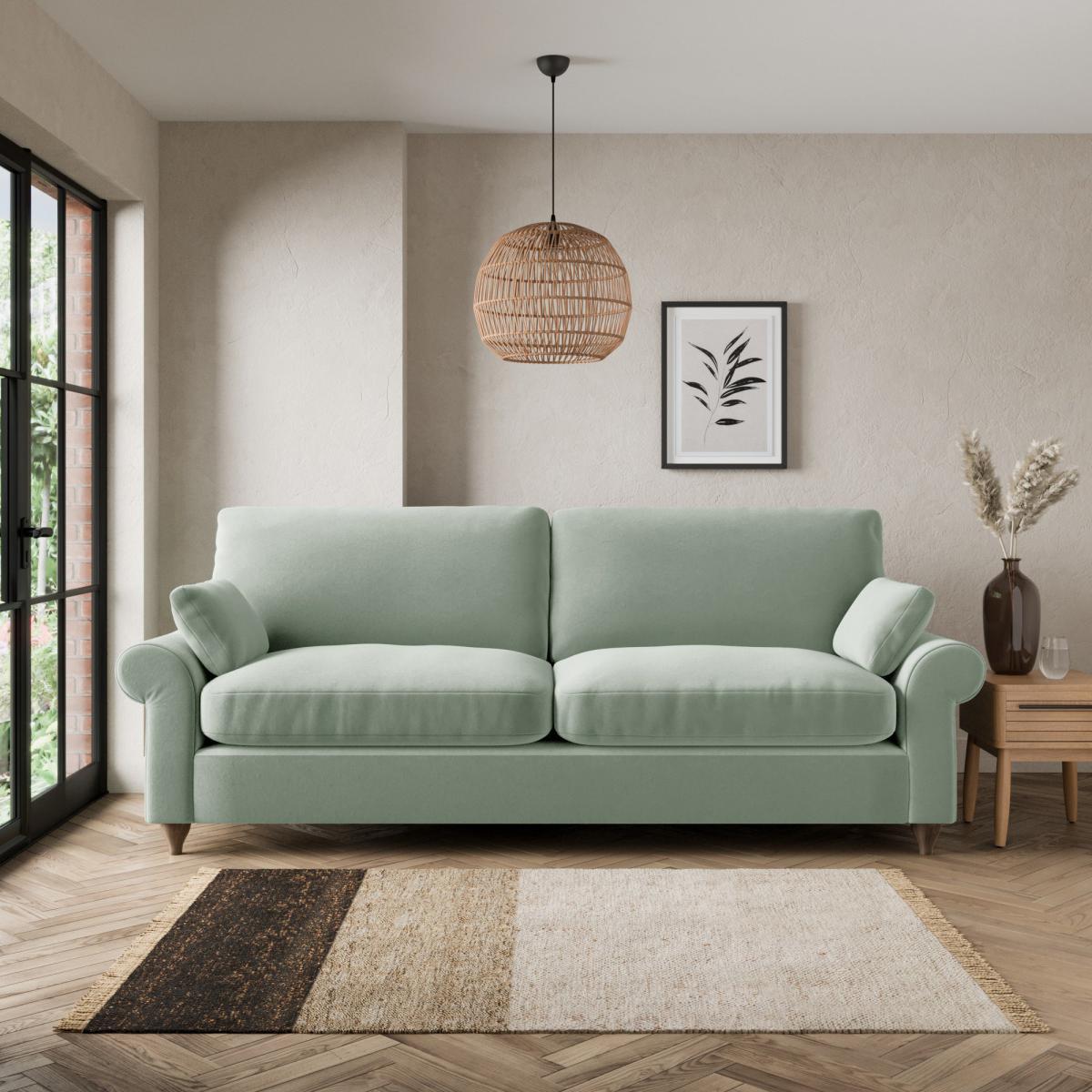 Salisbury Luxury Velvet 4 Seater Sofa Luxury Velvet Lilypad – image 1