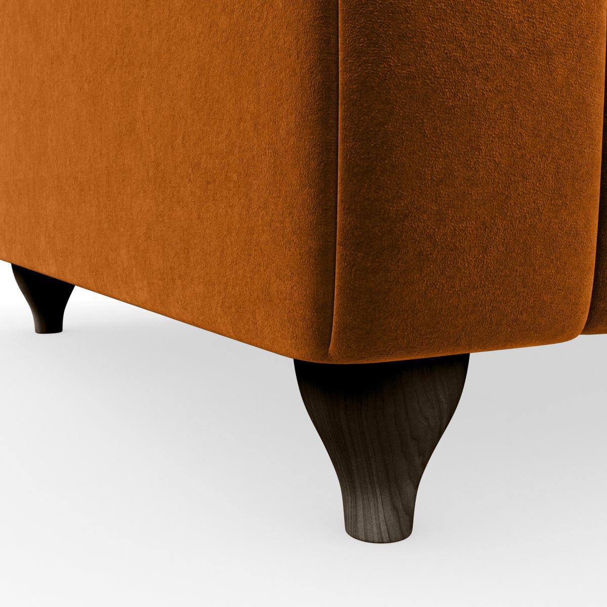 Salisbury Luxury Velvet 4 Seater Sofa Luxury Velvet Orange Umber – image 6