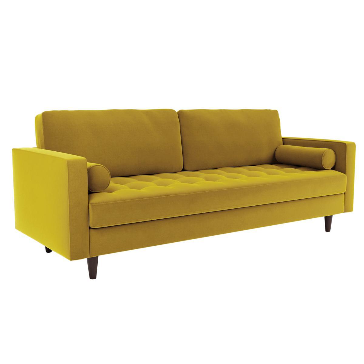 Zoe Velvet 4 Seater Sofa Honey (Yellow) – image 3