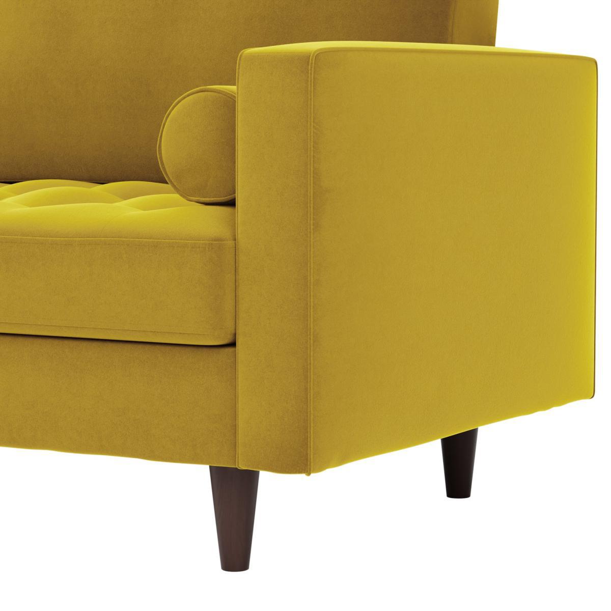 Zoe Velvet 4 Seater Sofa Honey (Yellow) – image 7