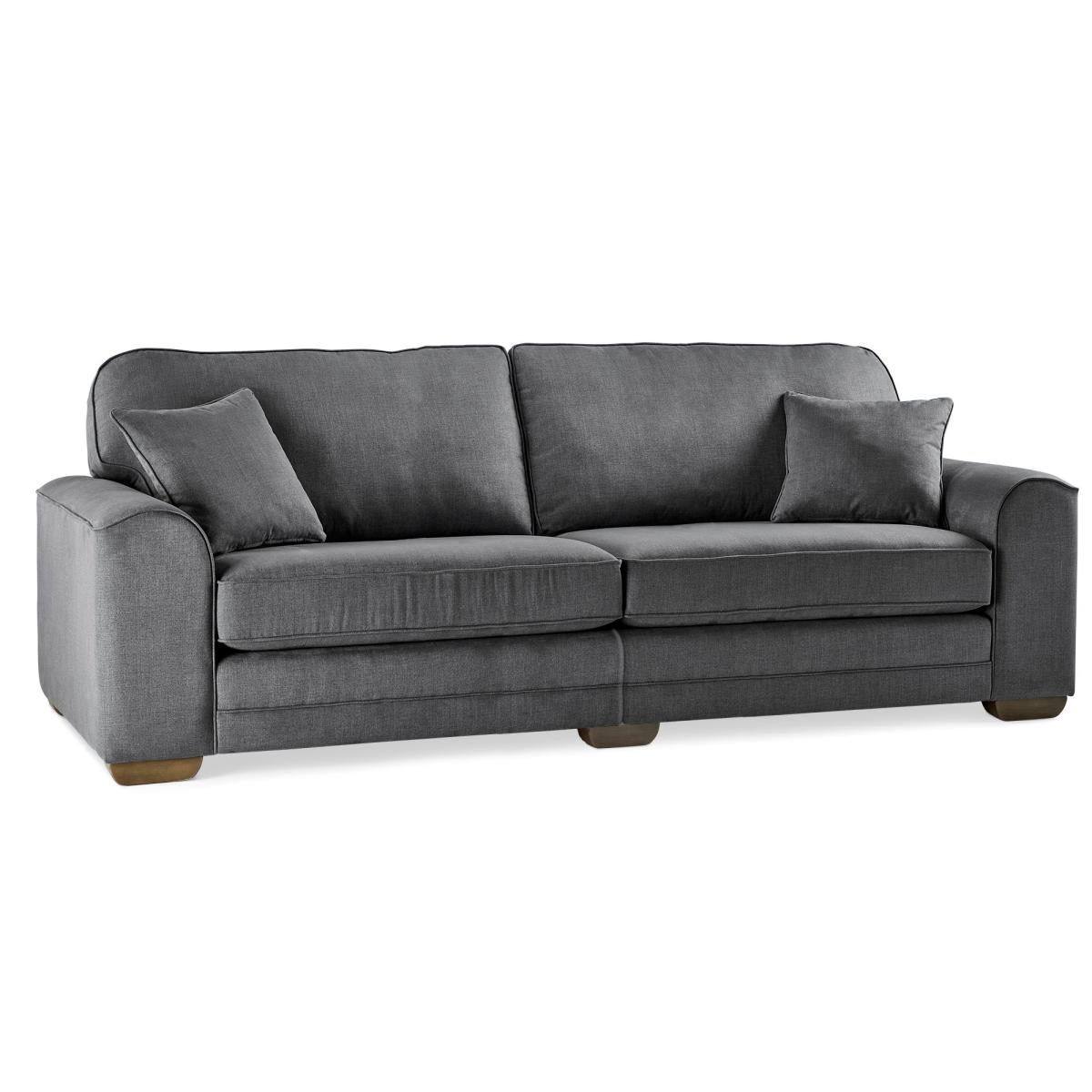 Morello 4 Seater Sofa Brushed Plain Fabric Blue – image 2