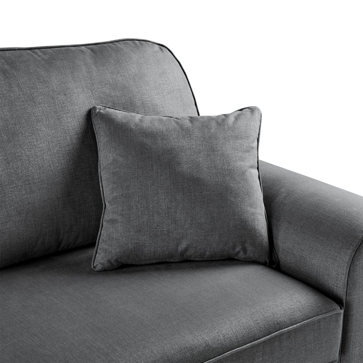 Morello 4 Seater Sofa Brushed Plain Fabric Blue – image 5