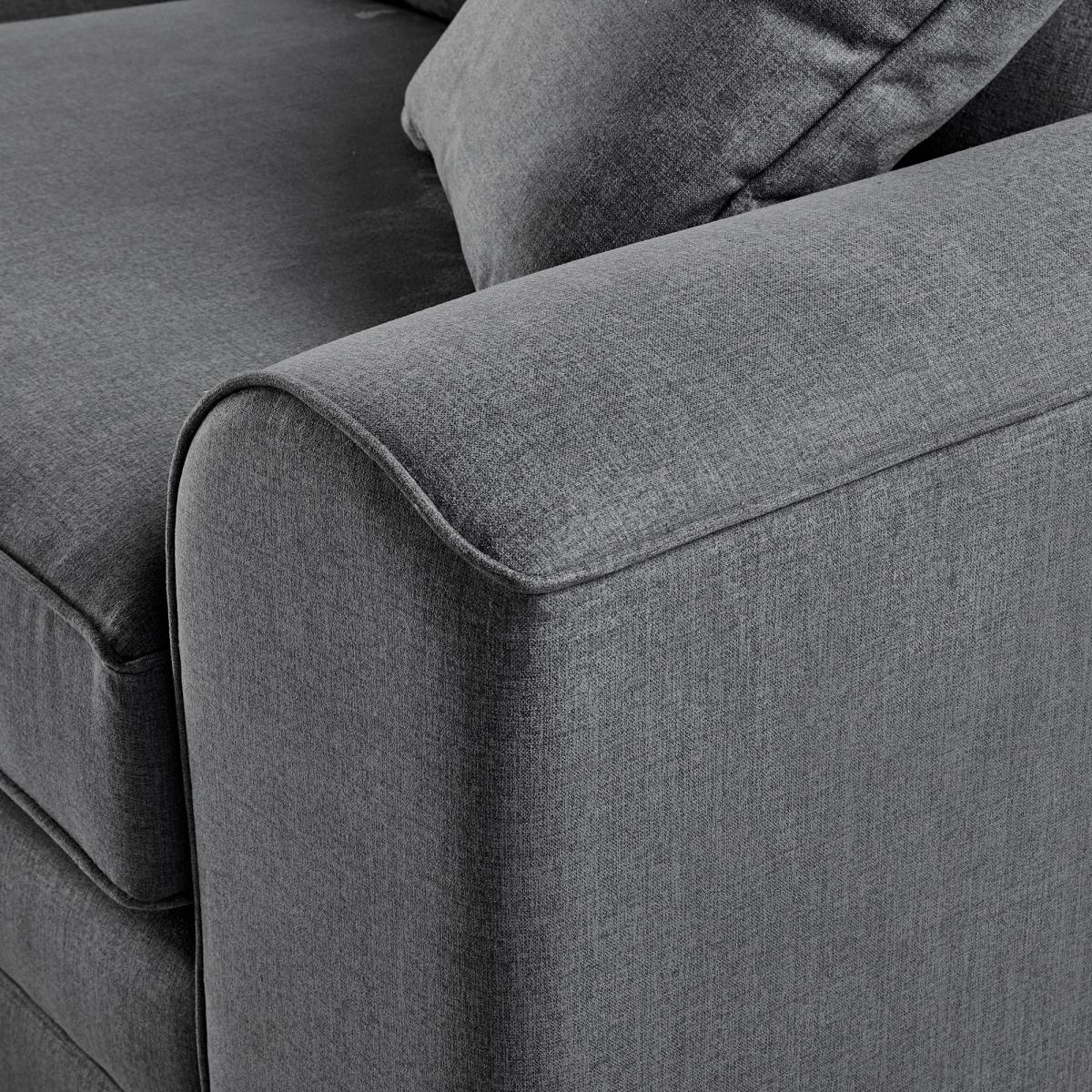 Morello 4 Seater Sofa Brushed Plain Fabric Blue – image 6