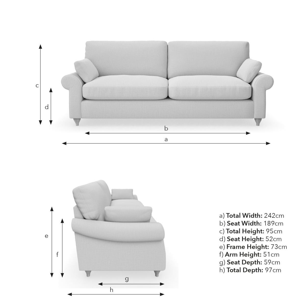 Salisbury Luxury Velvet 4 Seater Sofa Luxury Velvet Natural – image 9