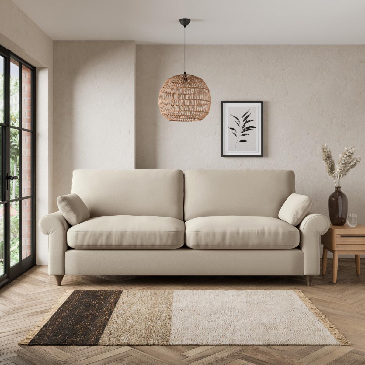 Salisbury Luxury Velvet 4 Seater Sofa Luxury Velvet Natural – image 1