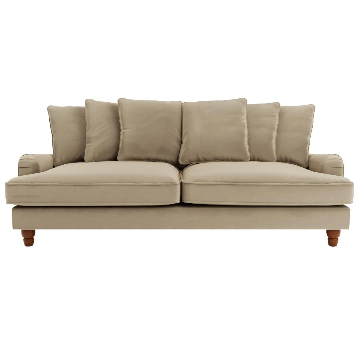 Beatrice Velvet Scatter Back 4 Seater Sofa Taupe – image 2