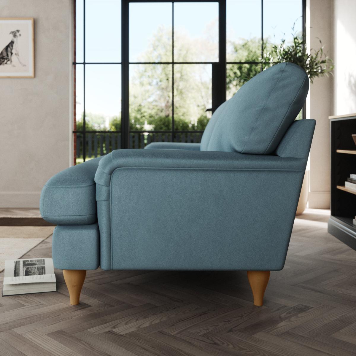 Darwin 4 Seater Sofa Cosy Velvet Pacific – image 3