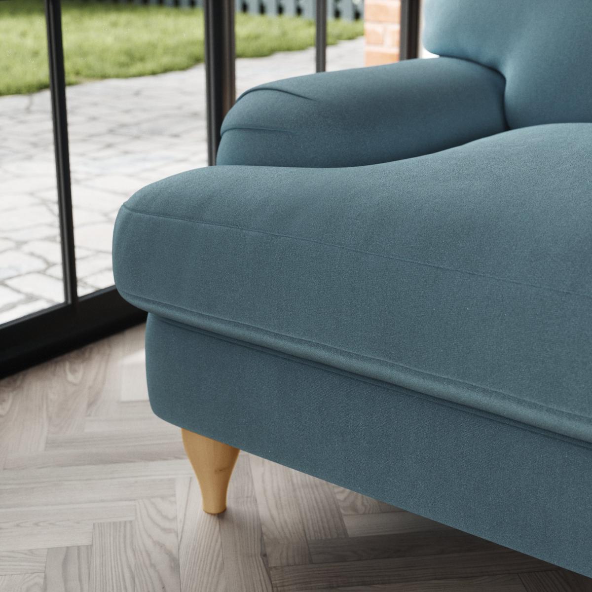 Darwin 4 Seater Sofa Cosy Velvet Pacific – image 5