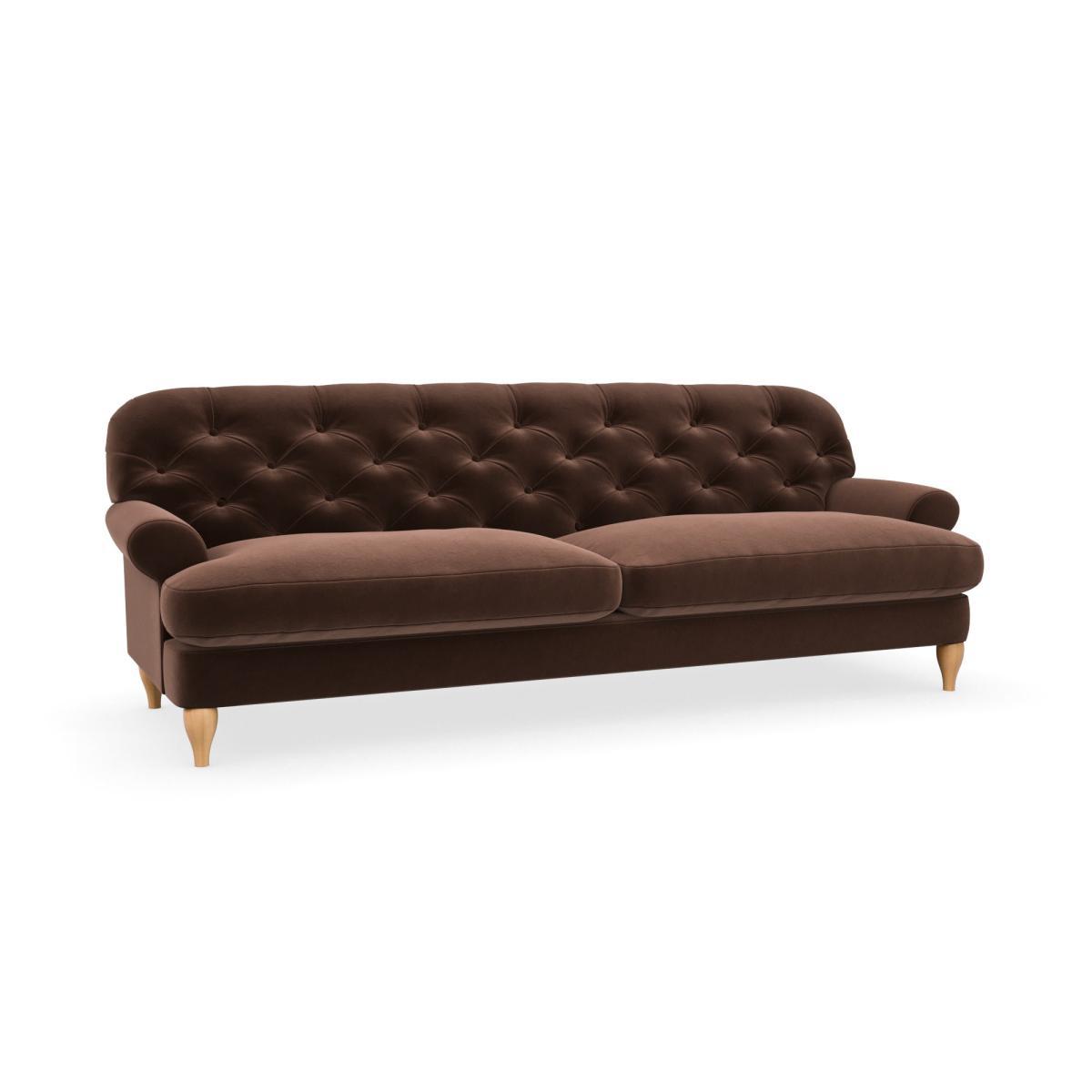 Canterbury Luxury Velvet 4 Seater Sofa Luxury Velvet Pinecone – image 2