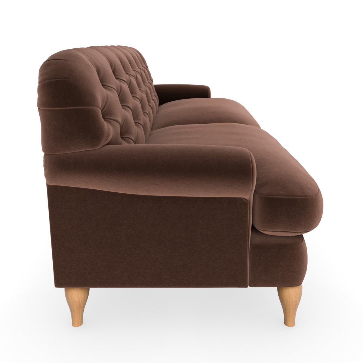 Canterbury Luxury Velvet 4 Seater Sofa Luxury Velvet Pinecone – image 4