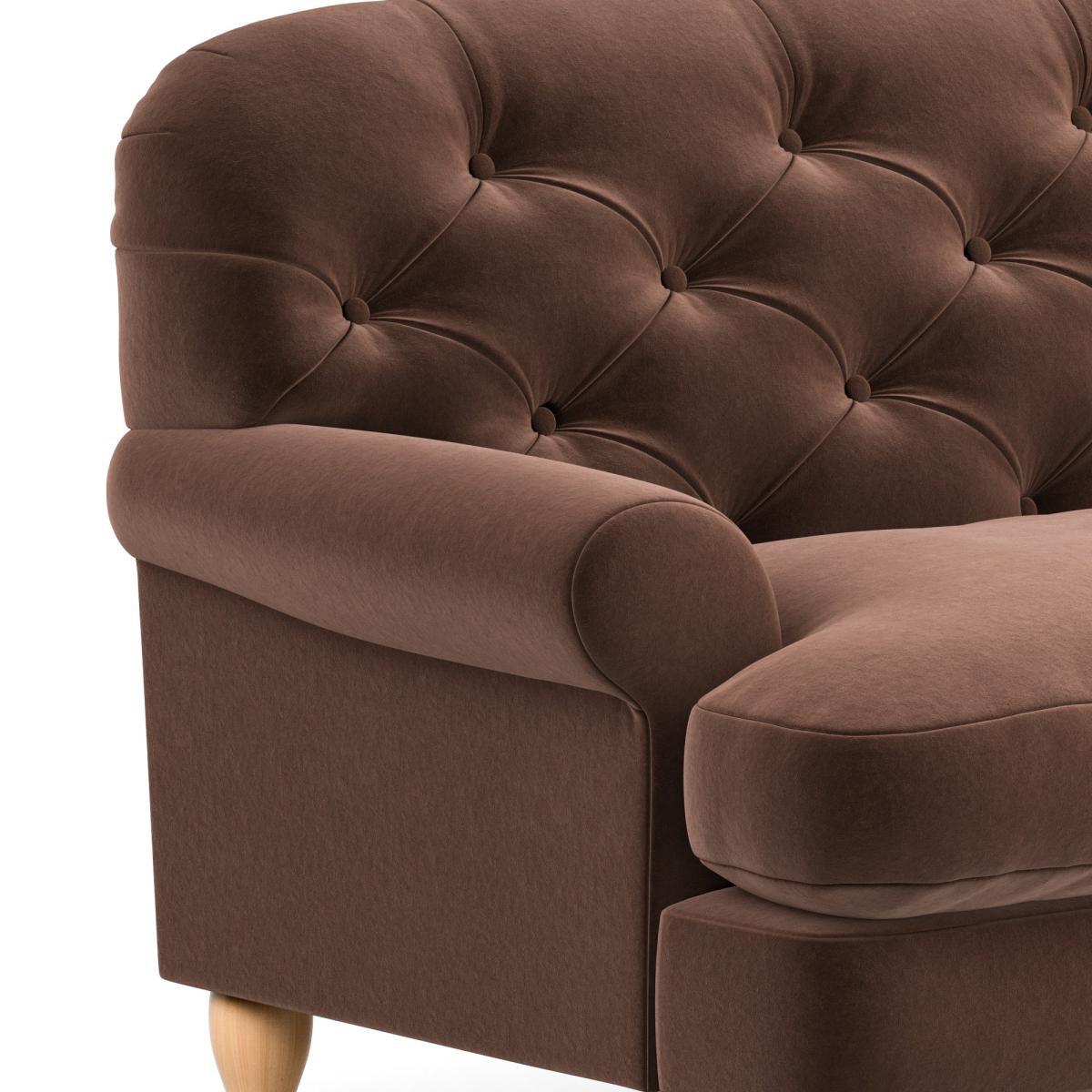 Canterbury Luxury Velvet 4 Seater Sofa Luxury Velvet Pinecone – image 7