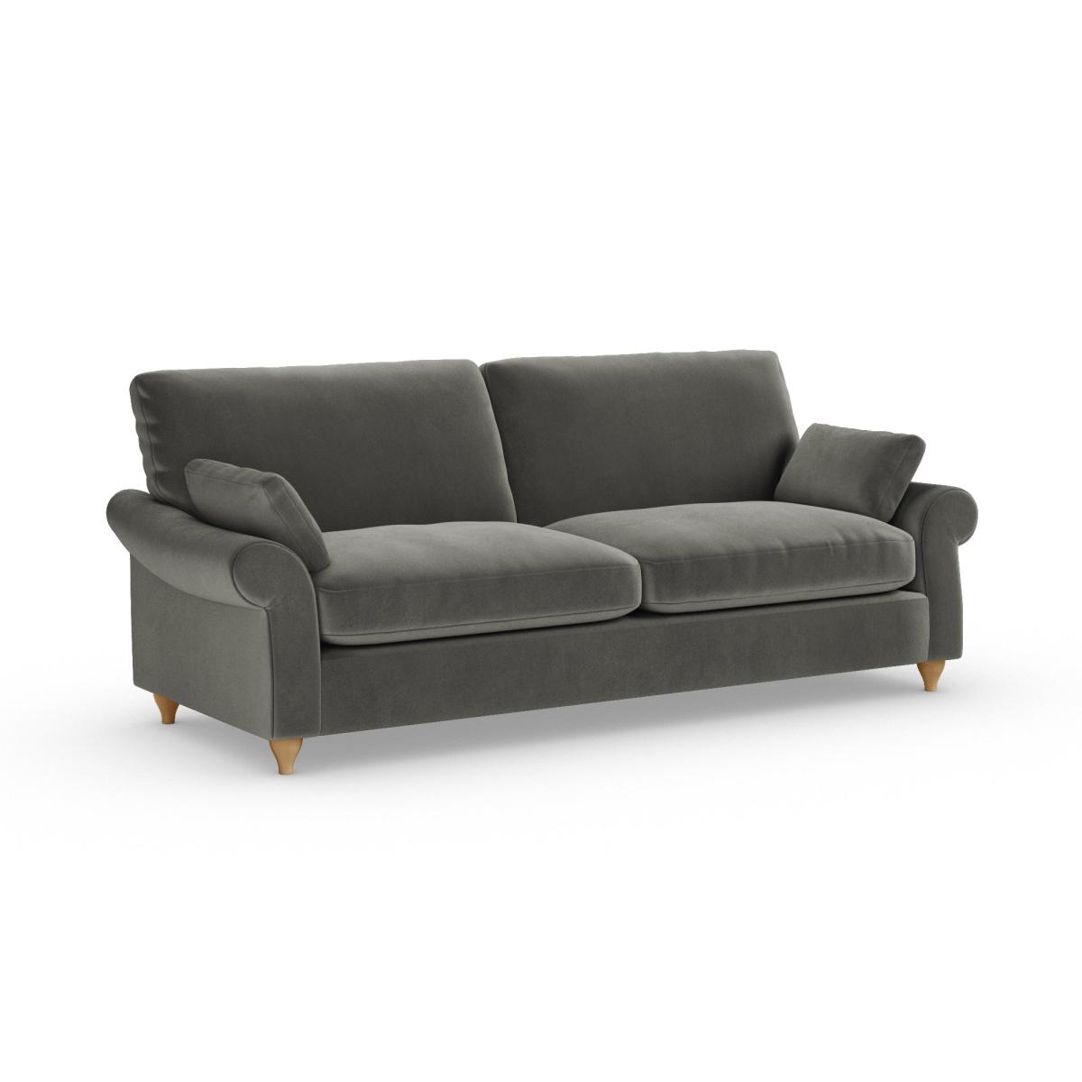 Salisbury 4 Seater Sofa Cosy Velvet Grey – image 2