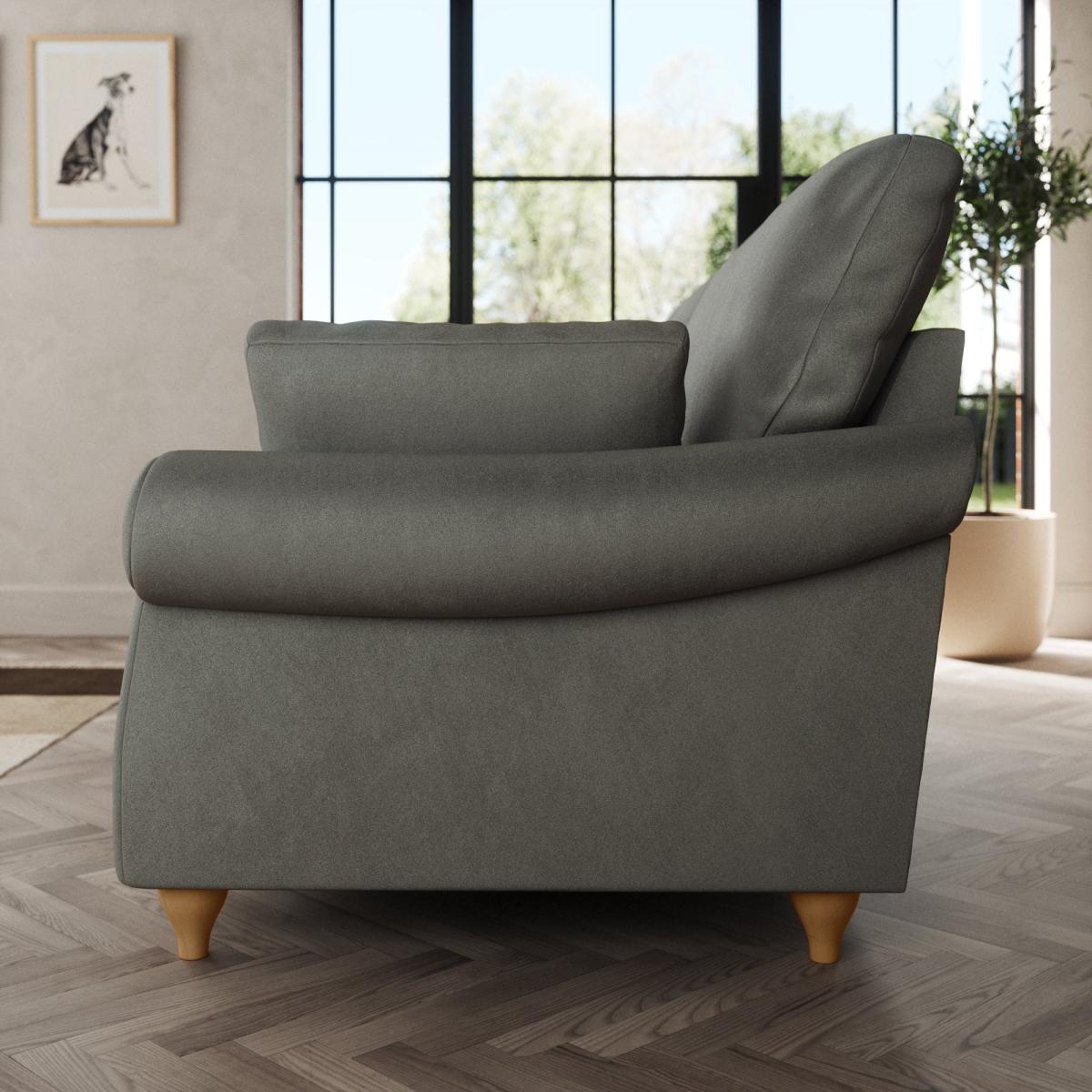 Salisbury 4 Seater Sofa Cosy Velvet Grey – image 3