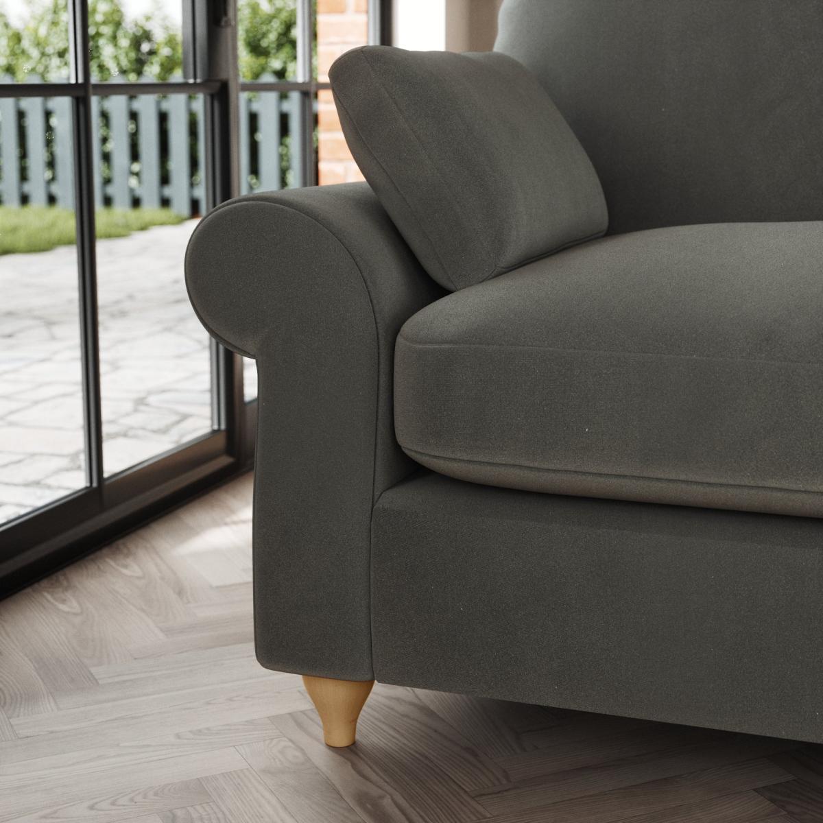 Salisbury 4 Seater Sofa Cosy Velvet Grey – image 5