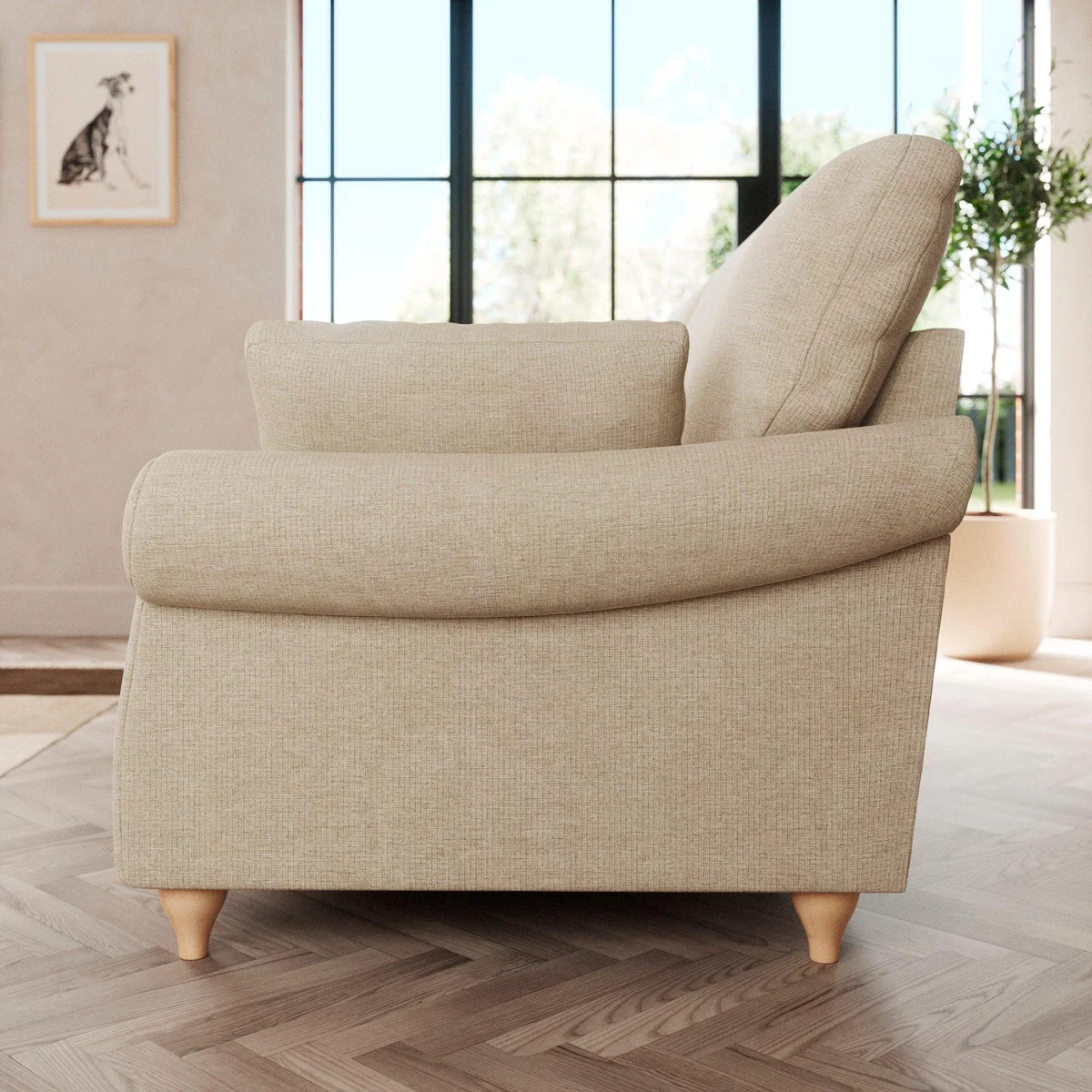 Salisbury 4 Seater Sofa Tonal Weave Natural – image 3