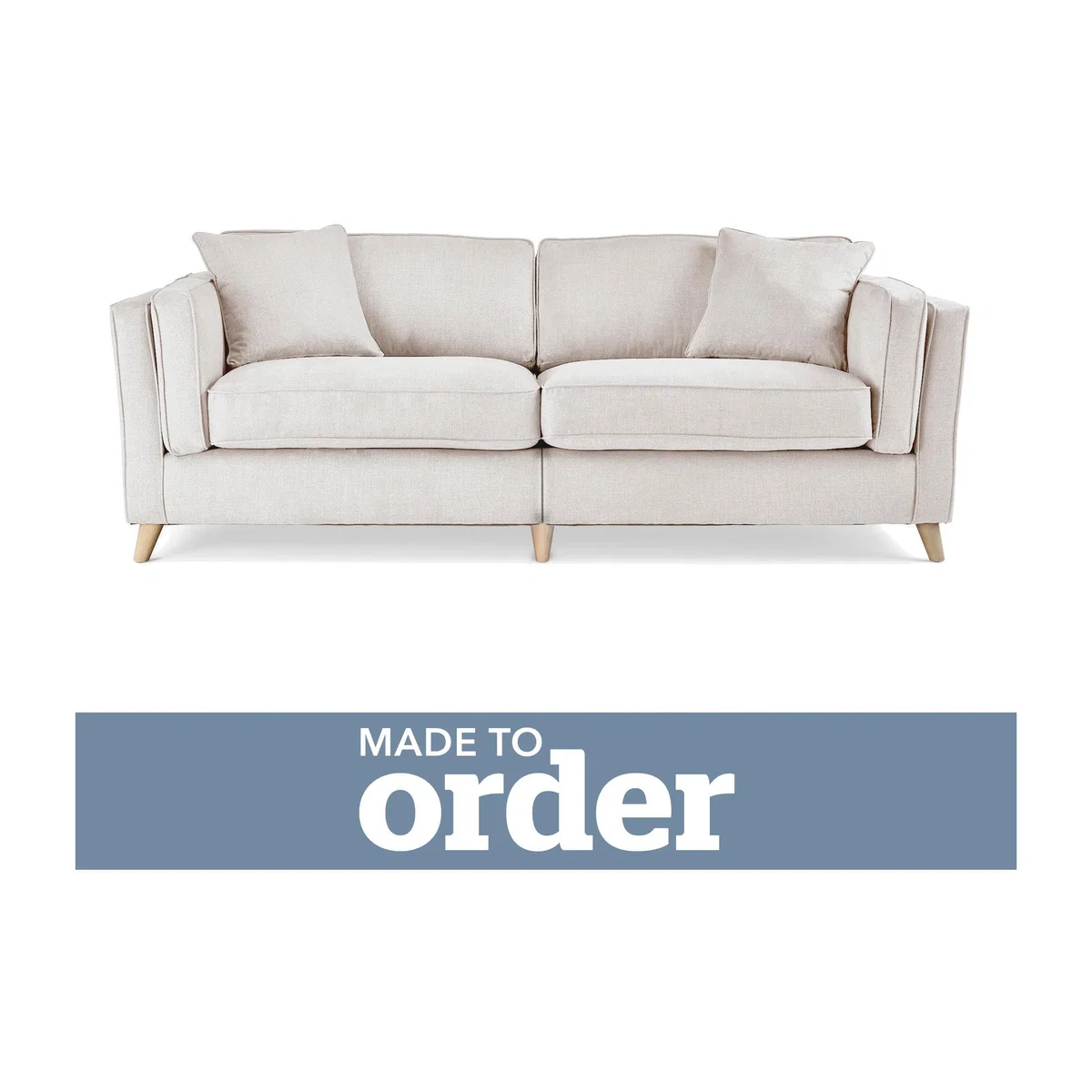 Arabella 4 Seater Sofa Brushed Plain Fabric White – image 1