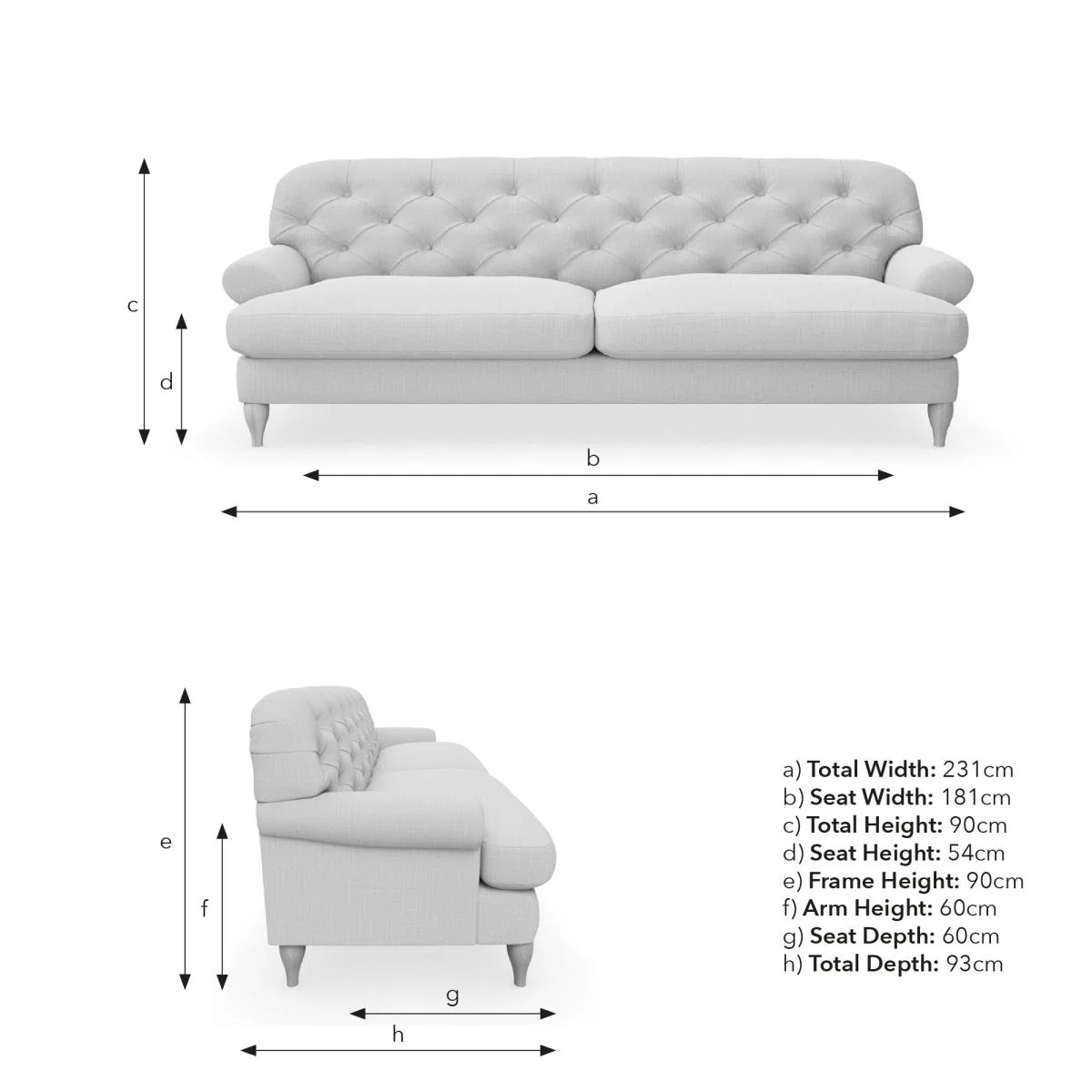 Canterbury Cosy Marl 4 Seater Sofa Cosy Marl Chateau Grey – image 9