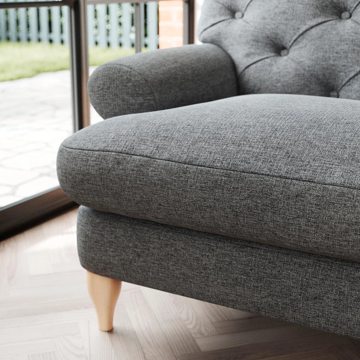 Canterbury 4 Seater Sofa Tonal Weave Charcoal – image 5