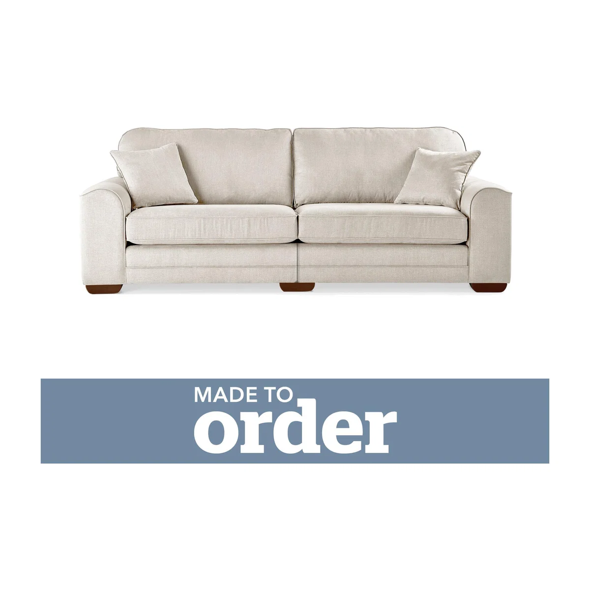 Morello 4 Seater Sofa Brushed Plain Fabric White – image 1