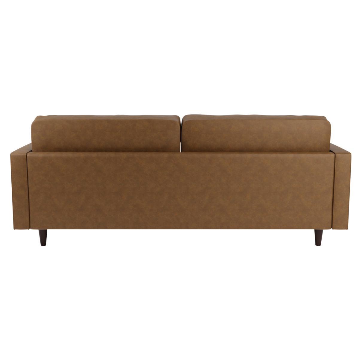 Zoe Faux Leather 4 Seater Sofa Tan (Brown) – image 5