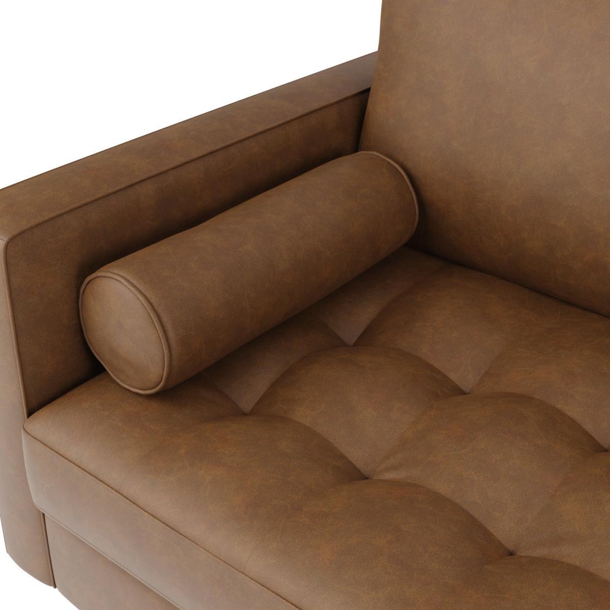 Zoe Faux Leather 4 Seater Sofa Tan (Brown) – image 6