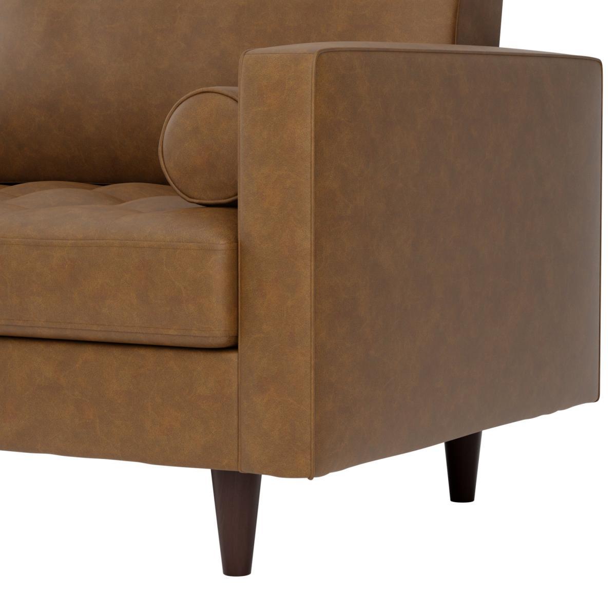 Zoe Faux Leather 4 Seater Sofa Tan (Brown) – image 7