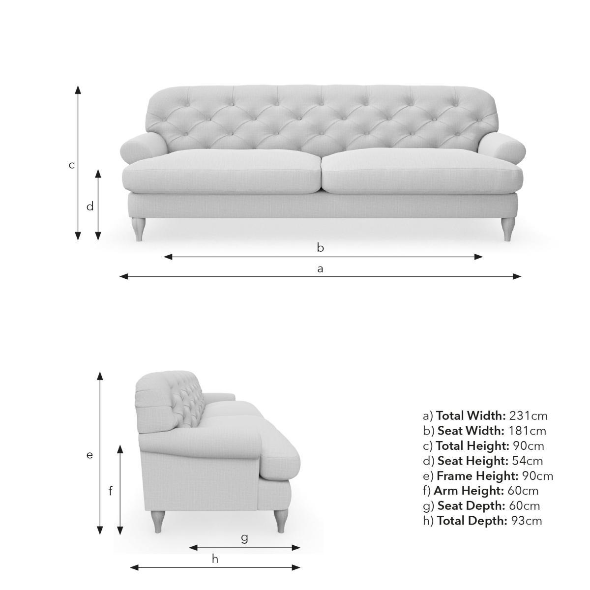 Canterbury Slub Cotton Blend 4 Seater Sofa Slub Cotton Sandstone – image 9