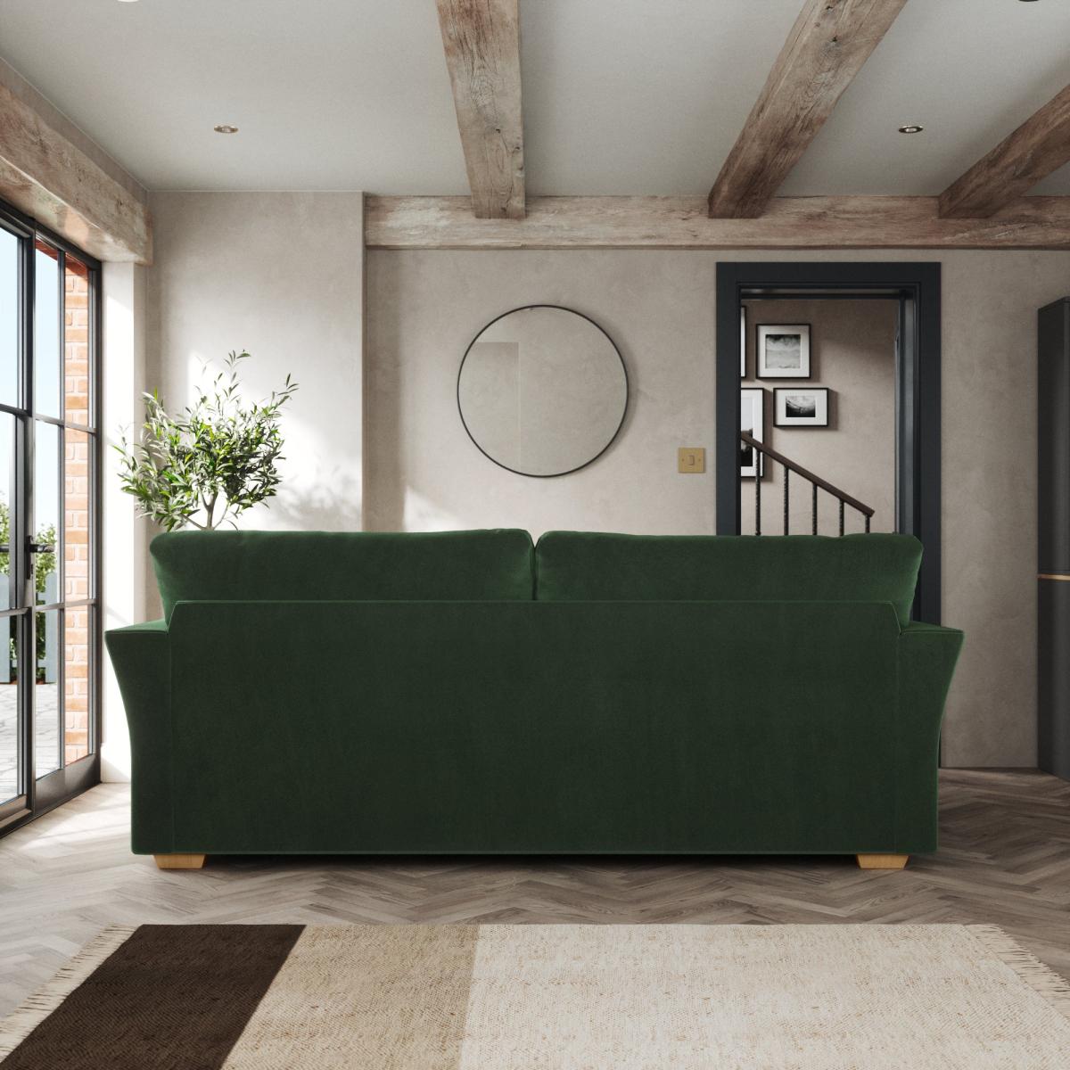 Blakeney 4 Seater Sofa Cosy Velvet Bottle Green – image 4