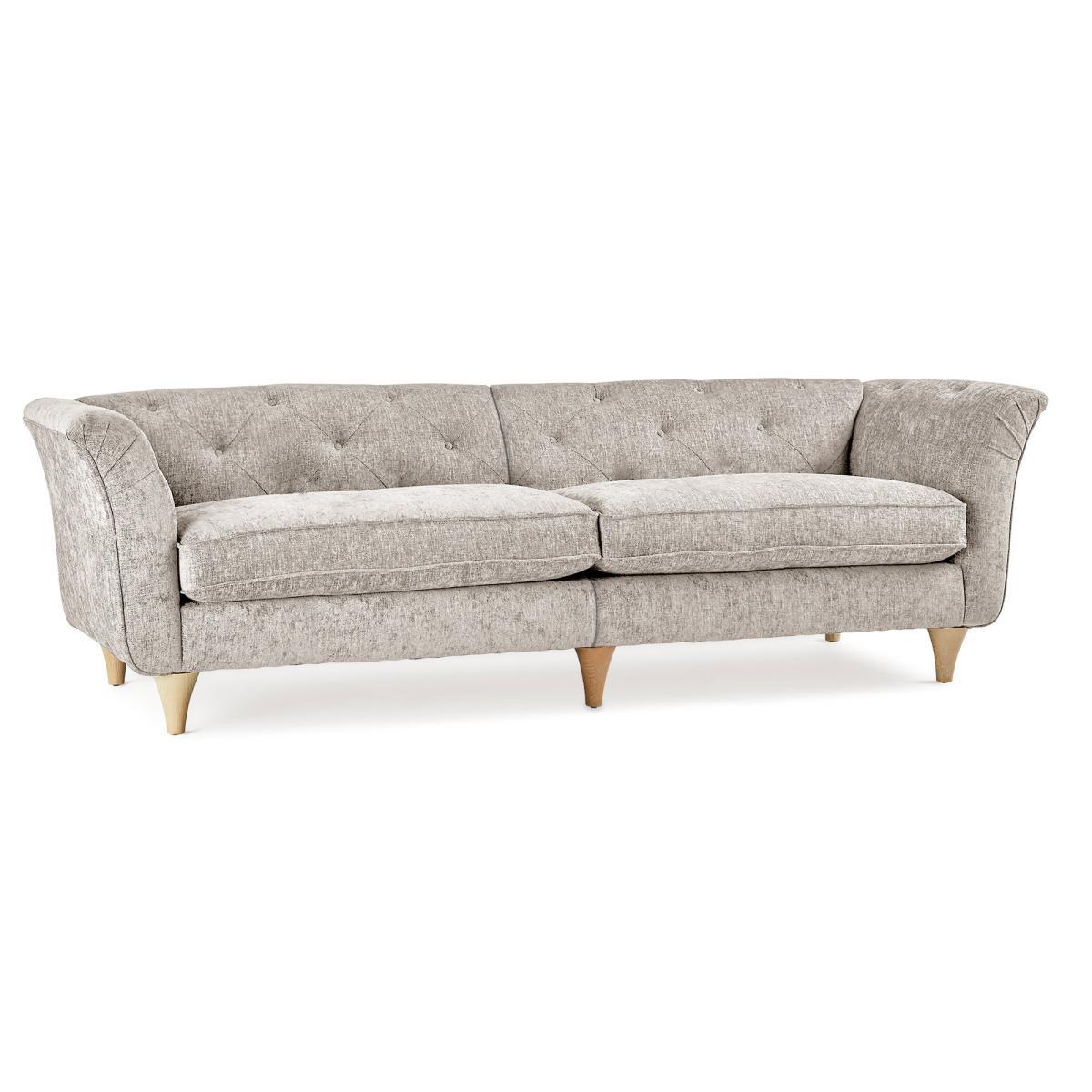 Jaipur 4 Seater Sofa Luxury Chenille Grey – image 2