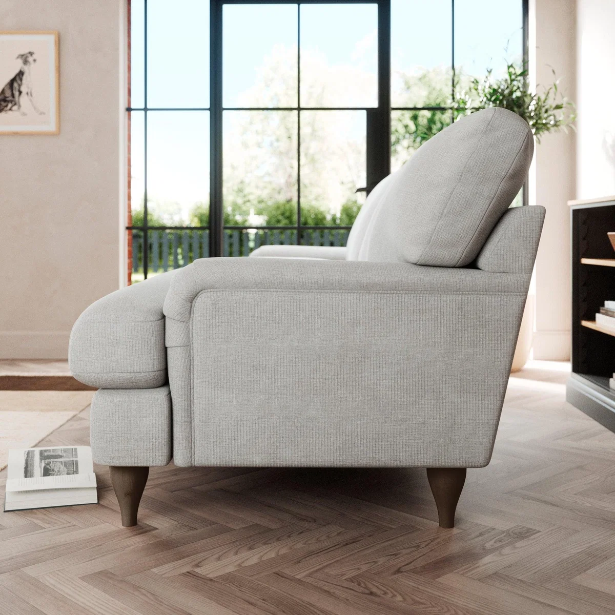 Darwin 4 Seater Sofa Tonal Weave Silver – image 3