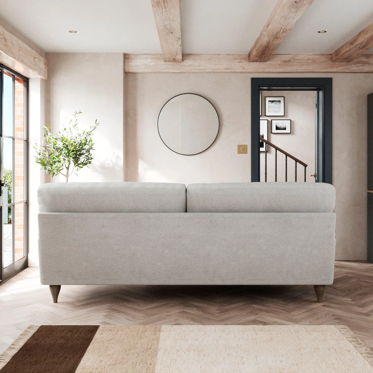 Darwin 4 Seater Sofa Tonal Weave Silver – image 4