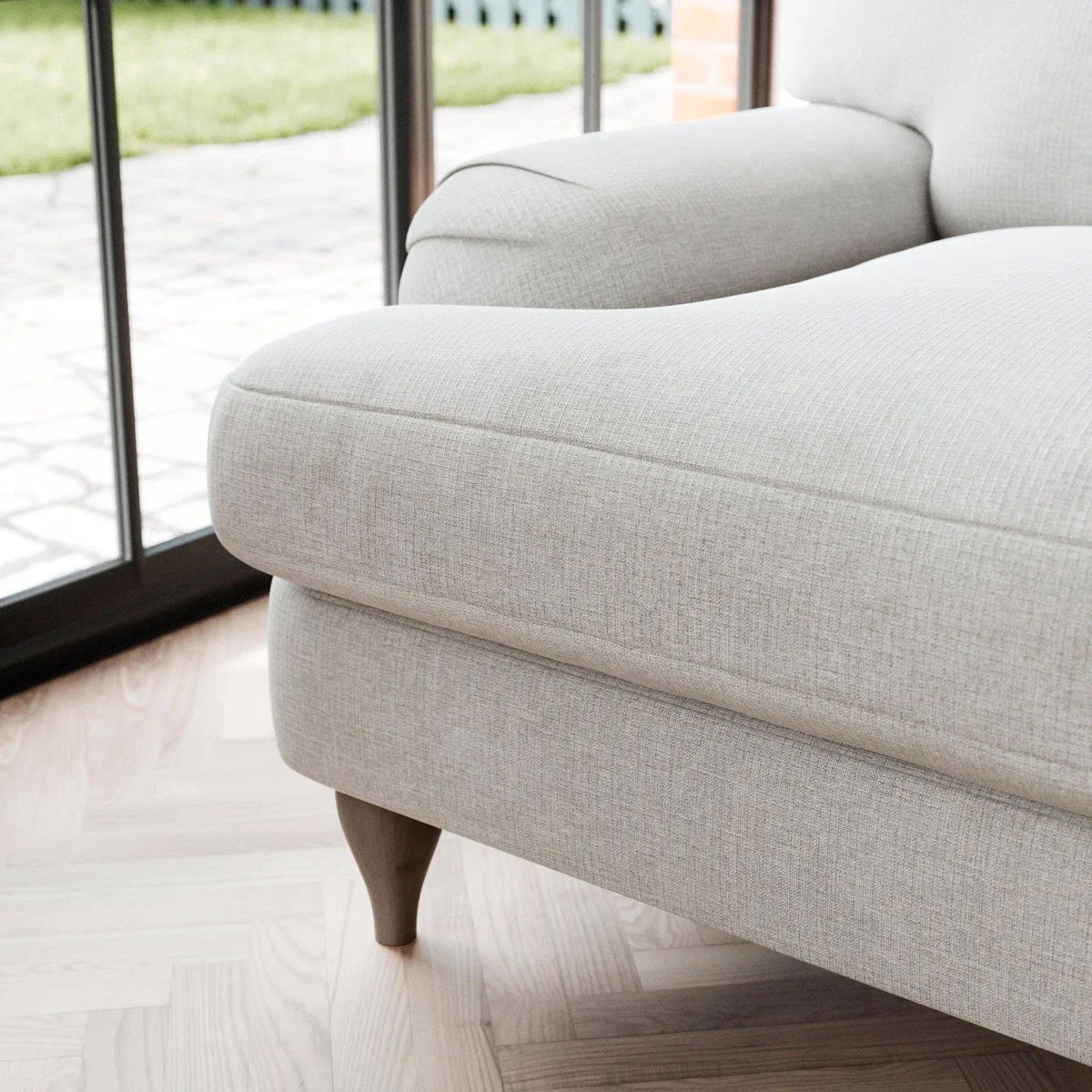 Darwin 4 Seater Sofa Tonal Weave Silver – image 5