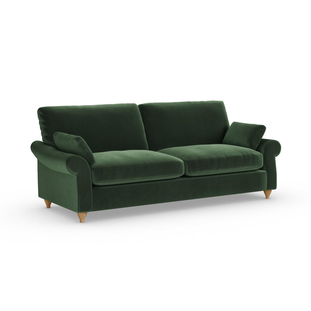 Salisbury 4 Seater Sofa Cosy Velvet Bottle Green – image 2