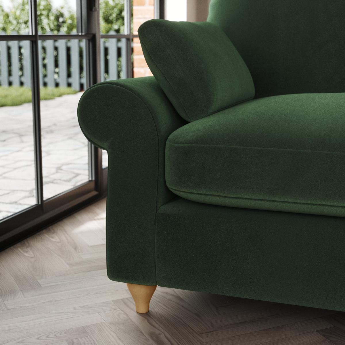 Salisbury 4 Seater Sofa Cosy Velvet Bottle Green – image 5