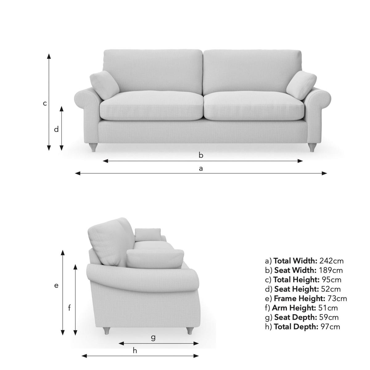 Salisbury 4 Seater Sofa Cosy Velvet Bottle Green – image 9