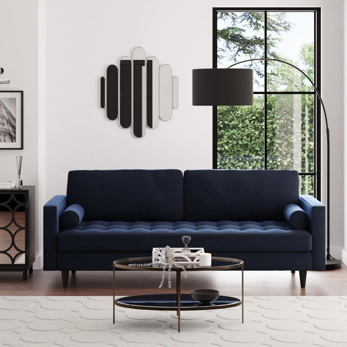 Zoe Velvet 4 Seater Sofa Luxe Navy – image 1