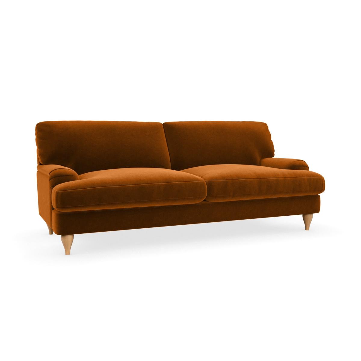 Darwin Luxury Velvet 4 Seater Sofa Luxury Velvet Orange Umber – image 2