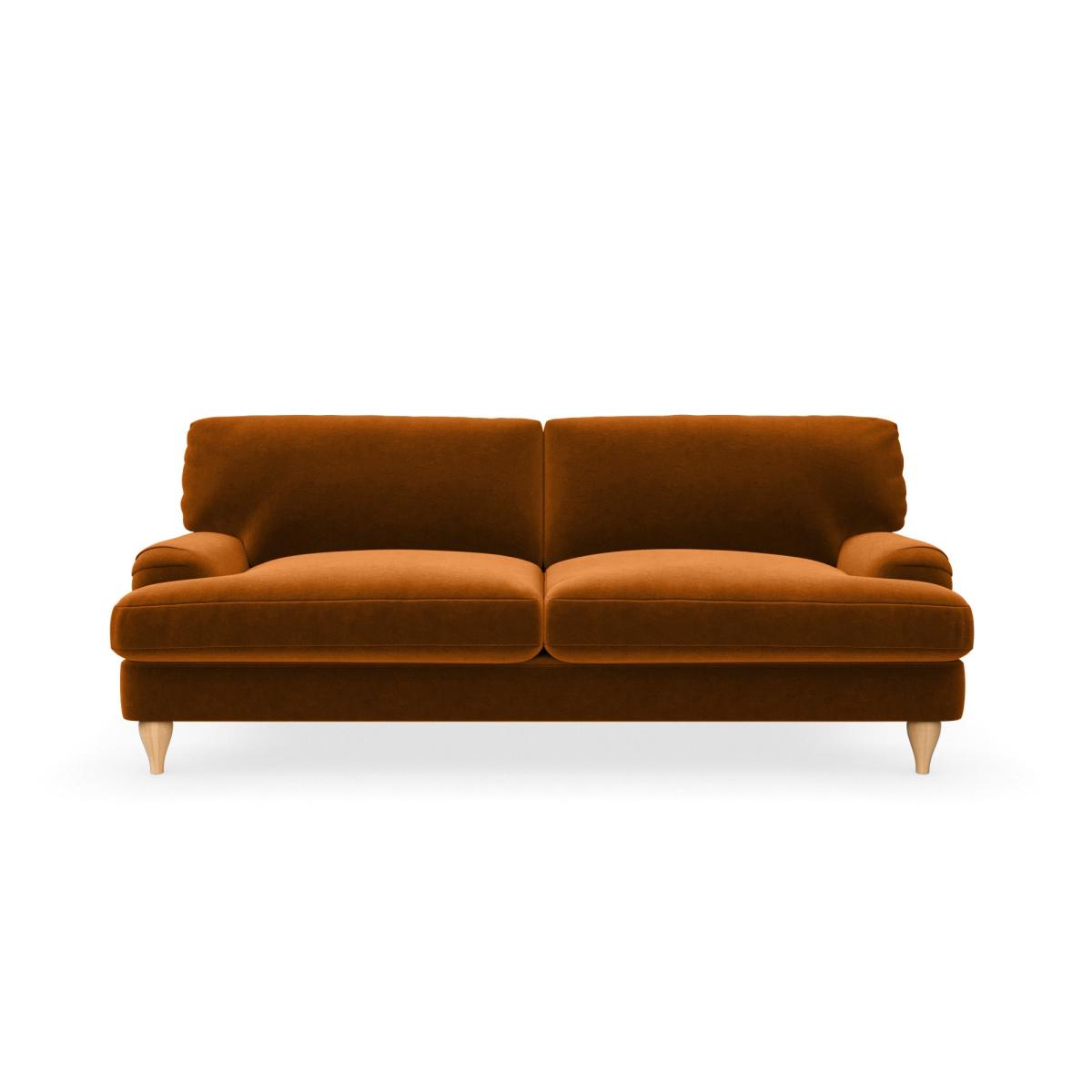 Darwin Luxury Velvet 4 Seater Sofa Luxury Velvet Orange Umber – image 3