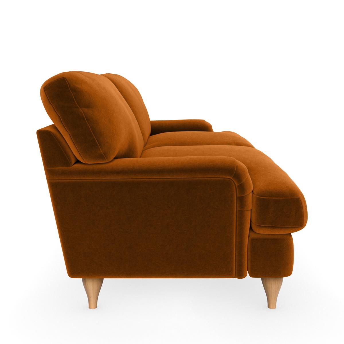Darwin Luxury Velvet 4 Seater Sofa Luxury Velvet Orange Umber – image 4