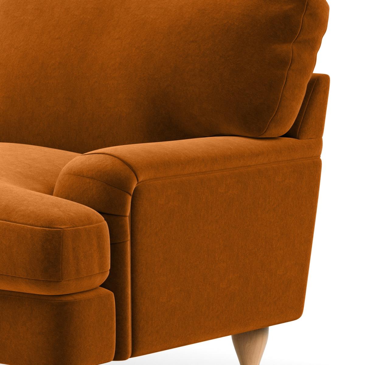 Darwin Luxury Velvet 4 Seater Sofa Luxury Velvet Orange Umber – image 7
