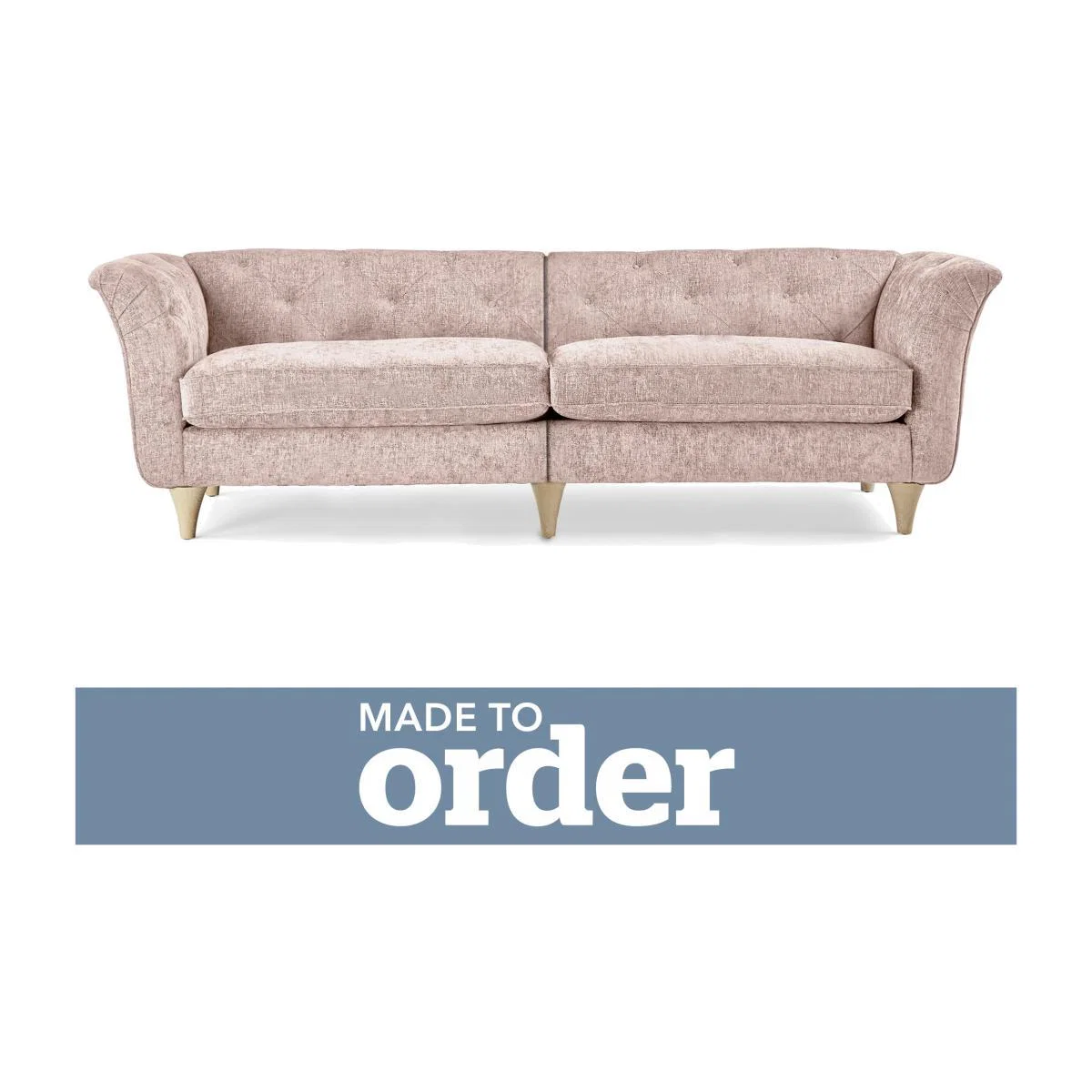 Jaipur 4 Seater Sofa Luxury Chenille Pink – image 1