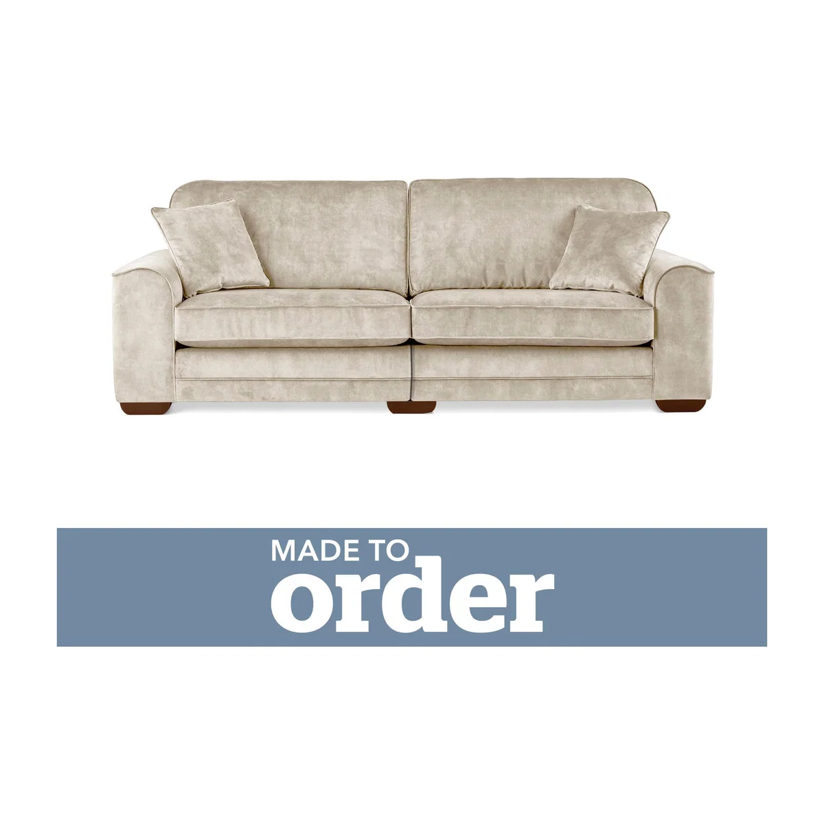 Morello 4 Seater Sofa Slub Velvet Brown – image 1